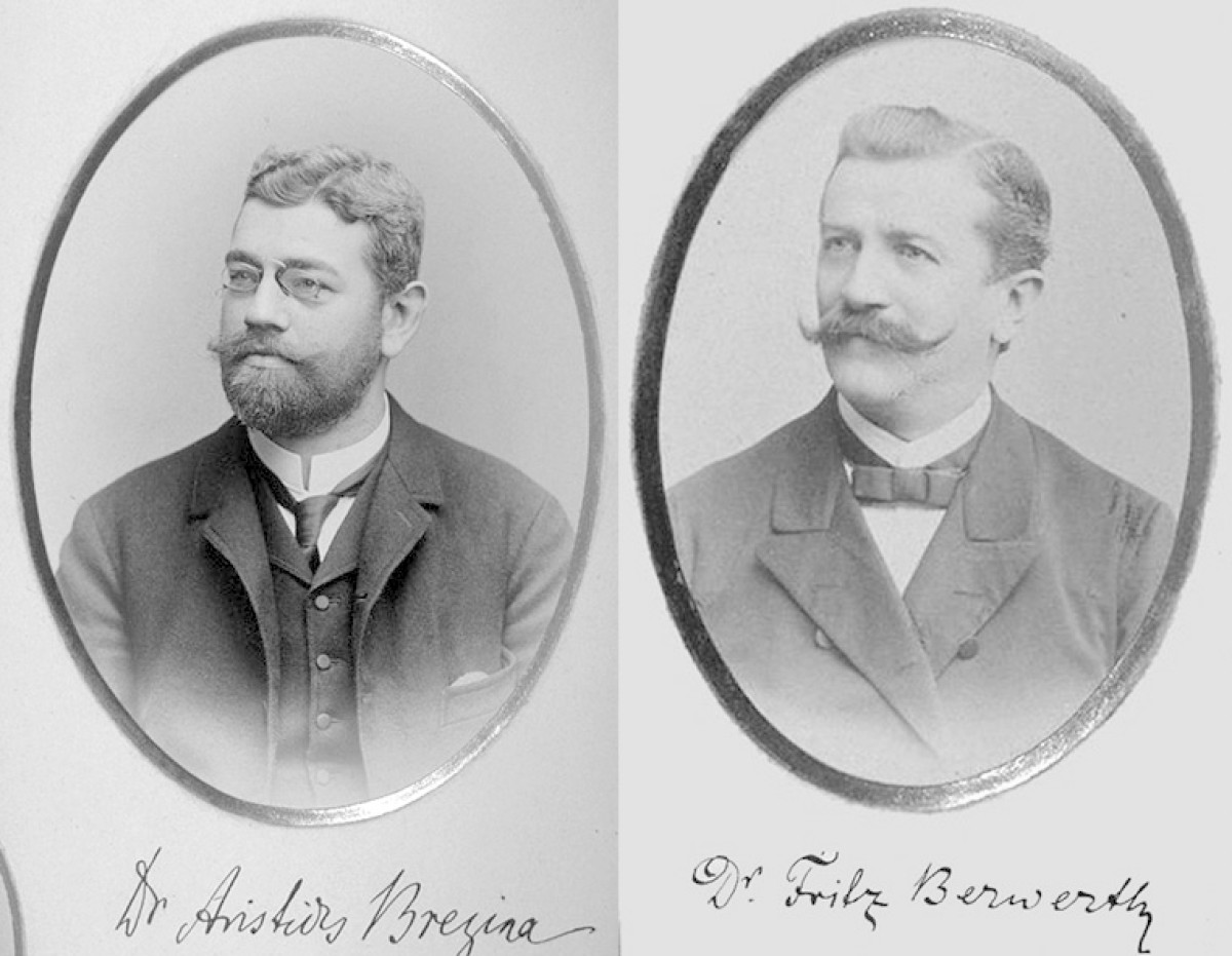 : Aristides Brezina (links) und Friedrich Berwerth (rechts).